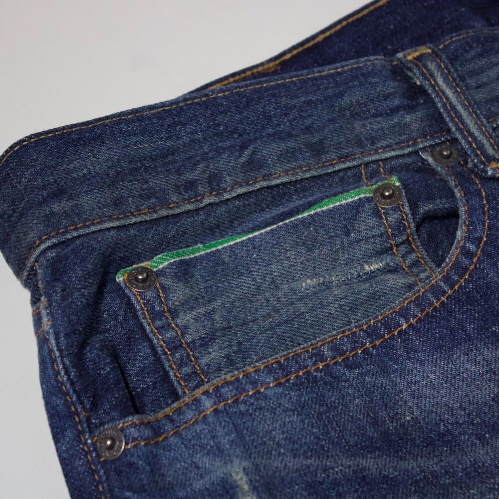 Lucky Brand 121 Heritage Slim Selvedge Distressed Jeans Dark Wash Men 36x32 (J2) - Picture 6 of 12